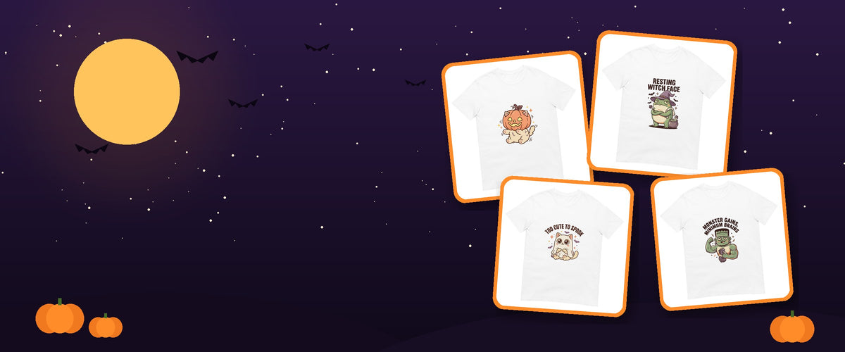 Halloween-Nacht mit Mond und Halloween-Shirts